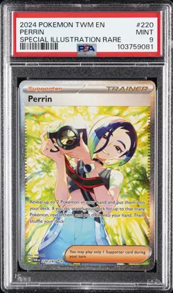 2024 POKEMON TWM EN-TWILIGHT MASQUERADE SPECIAL ILLUSTRATION RARE PERRIN PSA 9 - Image 1