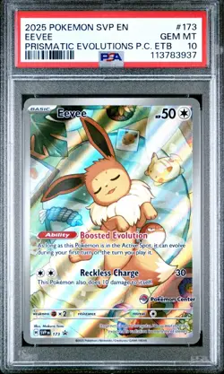 Pokemon Center Prismatic Evolutions ETB Promo Stamped Eevee Psa 10 Mint #173 - Image 1