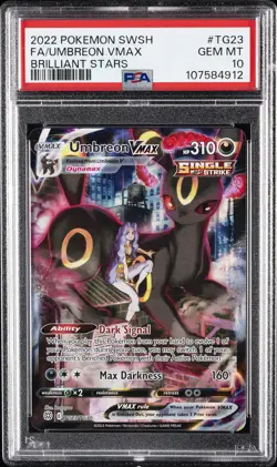 2022 POKEMON SWORD & SHIELD BRILLIANT STARS #TG23 FULL ART/UMBREON VMAX PSA 10 - Image 1