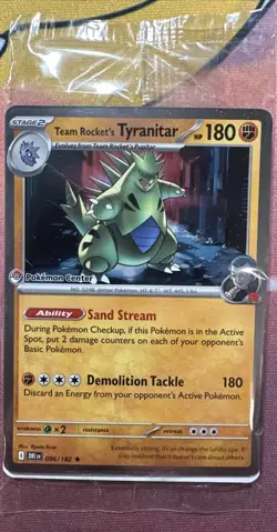 Sealed Promo Team Rocket's Tyranitar Pokemon Center 096/182 Destined Rivals - Image 1