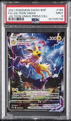 2021 POKEMON SWSH BLACK STAR PROMO #184 FULL ART/JOLTEON VMAX PSA 9 - Image 1