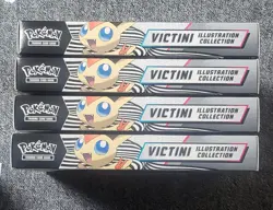 4x POKEMON - S&V BLACK BOLT & WHITE FLARE VICTINI ILLUSTRATION COLLECTION NEW x1 - Image 1
