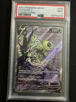 2021 Pokemon Fusion Strike Celebi V 245 Alt Art PSA 9 Mint - Image 1