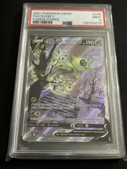 2021 Pokemon Fusion Strike Celebi V 245 Alt Art PSA 9 Mint - Image 2