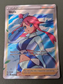 Skyla Full Art Trainer Supporter Ultra Rare Shining Fates Pokemon 72/72 NM - Image 1