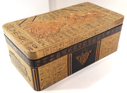 YuGiOH 2021 MEGA TIN! GOLD TIN OF ANCIENT BATTLES “EMPTY” COLLECTOR TIN - Image 1
