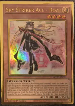 Yugioh - Sky Striker Ace Roze MGED-EN021 1st Gold Rare NM - Image 1