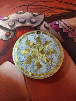 Mtg Vintage 22k Gold Flying Tricycle Life Counter ( Plains Symbol ) Very Rare - Image 2
