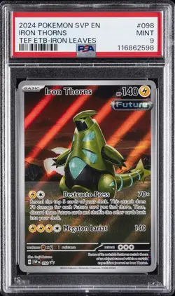 2024 POKEMON SVP EN-SV BLACK STAR PROMO #098 IRON THORNS PSA 9 - Image 1