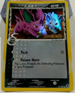 Pokemon TCG Nidoran 57/101 Dragon Frontiers Stampd Reverse Holo Delta Species NM - Image 1