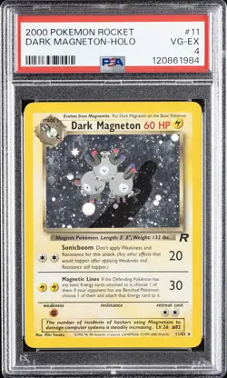 2000 POKEMON ROCKET #11 DARK MAGNETON-HOLO PSA 4 - Image 1