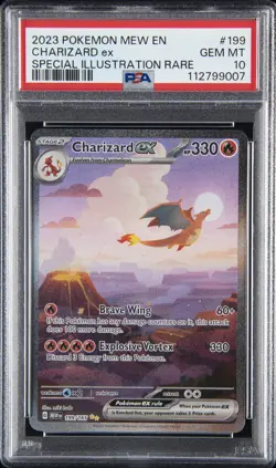 2023 POKEMON MEW EN-151 SPECIAL ILLUSTRATION RARE #199 CHARIZARD EX PSA 10 - Image 1