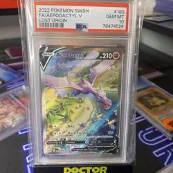 PSA 10 POKEMON TCG AERODACTYL V 180/196 ALTERNATE ART LOST ORIGIN - Image 1