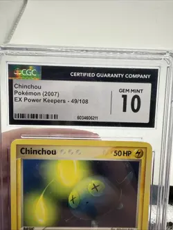 Pokemon Card Reverse Holo Chinchou 49/108 CGC 10 MINT ex Power Keepers - Image 2
