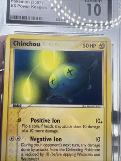 Pokemon Card Reverse Holo Chinchou 49/108 CGC 10 MINT ex Power Keepers - Image 3