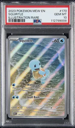 2023 POKEMON MEW EN-151 ILLUSTRATION RARE #170 SQUIRTLE PSA 10 - Image 1