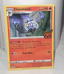 Chandelure Holo 026/196 Trick or Trade BOOster Card 2023 Rare Halloween Stamp - Image 1