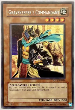 FOTB-EN015 Gravekeeper's Commandant - Rare Unlimited Lightly Played YuGiOh Card - Image 1
