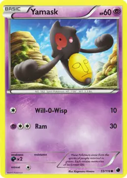 Yamask 55/116 Pokemon card BW Plasma Freeze LP - Image 1