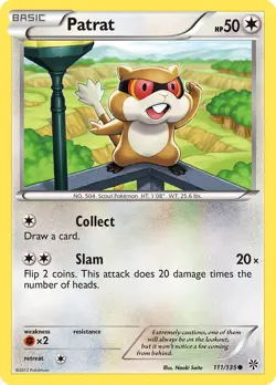 Patrat Common Plasma Storm 111/135 Pokemon Trading Card TCG LP - Image 1