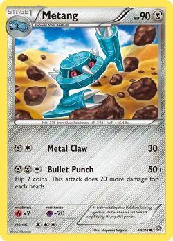 Metang 48/98 Uncommon XY Ancient Origins Pokemon Card LP - Image 1