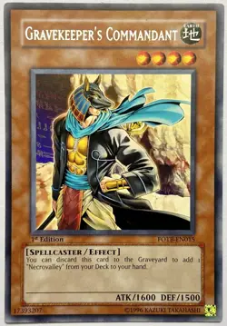 FOTB-EN015 Gravekeeper's Commandant - Rare 1st Edition Near Mint YuGiOh Card - Image 1