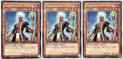 3 x LVAL-EN084 Gravekeeper's Heretic - Rare 1st Edition Near Mint YuGiOh - Image 1