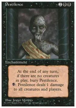 Pestilence - Light Play MTG 4th Edition - Image 1