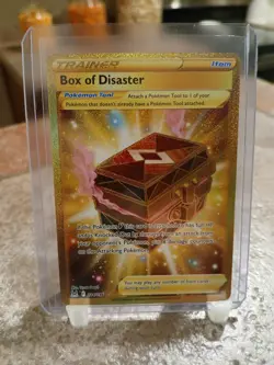 Pokemon TCG Box of Disaster Gold Secret Rare 214/196 SWSH11: Lost Origin Holo - Image 1
