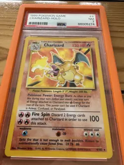 1999 Pokemon TCG Charizard Base Set Holo Card , PSA 7 - Image 3