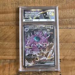ACE 10 Team Rocket’s Nidoking EX SAR 126/098 Glory Of Team Rocket Pokemon Card - Image 1