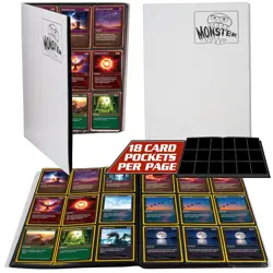 9 Pocket Trading Card Binder- Matte White Album w Side Loading Pockets, AntiT... - Image 1