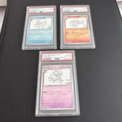 All PSA10 Pokemon Japanese Yu Nagaba Eevee Promo Card Set Of 3 - Image 1