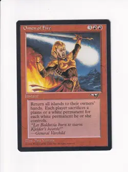 1995 MAGIC THE GATHERING MTG ALLIANCES OMEN OF FIRE (PH) - Image 1