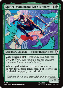 MTG magic 1x Spider-Man, Brooklyn Visionary FOIL (M/NM) Marvel's Spider-Man - Image 1