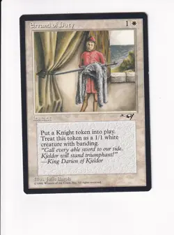 1995 MAGIC THE GATHERING MTG ALLIANCES ERRAND OF DUTY HOLDING SWORD (PH) - Image 1