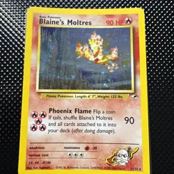 Pokemon TCG Blaine's Moltres Holo Rare Card 1/132 Gym Heroes LP - Image 1