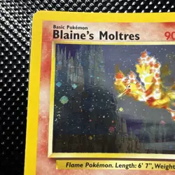 Pokemon TCG Blaine's Moltres Holo Rare Card 1/132 Gym Heroes LP - Image 2