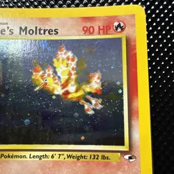 Pokemon TCG Blaine's Moltres Holo Rare Card 1/132 Gym Heroes LP - Image 3