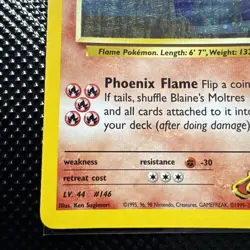 Pokemon TCG Blaine's Moltres Holo Rare Card 1/132 Gym Heroes LP - Image 5