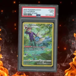 Pokemon Brilliant Stars VAPOREON TG02/TG30 Illustration Rare PSA 9 - Image 1