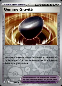 Carte Pokemon REVERSE Gemme Gravite 137/142 SCR Couronne Stellaire FR NEUF - Image 1