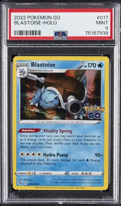 2022 POKEMON GO #017 BLASTOISE-HOLO PSA 9 - Image 1