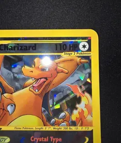 Pokemon Card-Crystal-Charizard-Skyridge-REVERSE-HOLO-JUMBO-TOPPER-Card-9/12-Exc - Image 2
