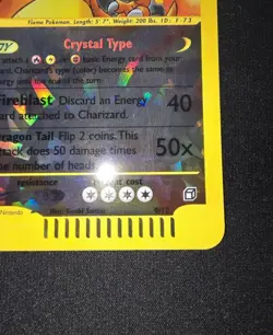 Pokemon Card-Crystal-Charizard-Skyridge-REVERSE-HOLO-JUMBO-TOPPER-Card-9/12-Exc - Image 5