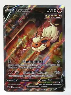 Flareon V SWSH179 Sword & Shield Premium Promo Full Art Holo Pokemon Card - Image 1