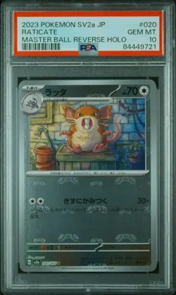 PSA 10 Raticate Master Ball Reverse 020/165 SV2a 2023 Pokemon Card 151 Japanese - Image 1