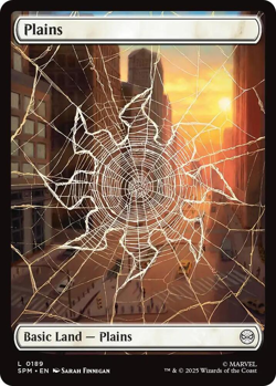MTG magic 1x Plains #189 FOIL (M/NM) Marvel's Spider-Man - Image 1