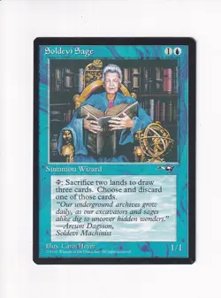 1995 MAGIC THE GATHERING MTG ALLIANCES SOLDEVI SAGE OLD WOMAN (PH) - Image 1