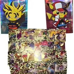 Pokemon Terastal Arceus Black Mewtwo Pikachu Gold Cards 55pcs Korean Limited - Image 1